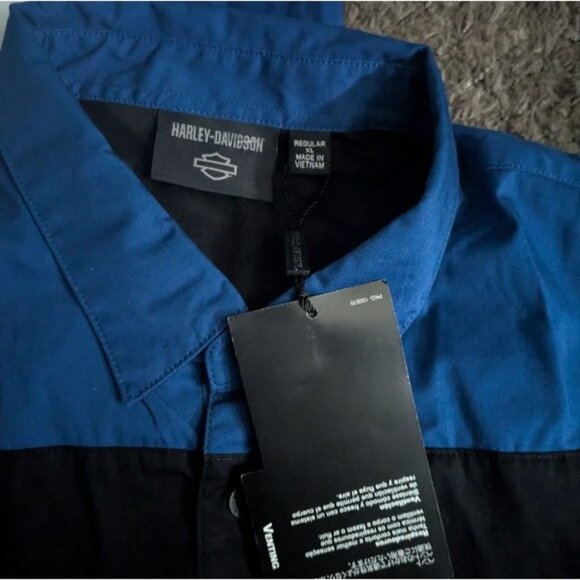 Harley-Davidson Men Regular XL Black and Blue Racing Pit Long Sleeve 112025 - Picture 5 of 8